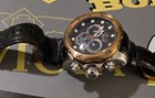 Invicta Reserve Men s Quartz Chronograph Black Dial Leather Strap 52mm 1000m