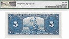 1937 Bank Of Canada  5 - M c Gordon-towers  Bc-23b  Pmg Choice Unc 63 Epq