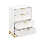 Bedroom Storage Dresser 4 Drawers With Cabinet Wood Furniture Bedroom Chest