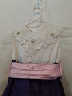 Bonnie Jean New York   Dress Girl Sz 6 - Ivory Top Purple Skirt W Pink Belt Vtg
