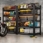 Cjf 5tier Adjustable Garage Storage Shelf  Extra Large Black  71  hx47  Wx20  D   