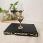 Vintage Etched Brass Bud Vase Scalloped Rim Made In India Floral Design 4 25in