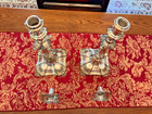 Vtg Silverplate 1890 s Candlesticks Pair 11 5    Baroque Rococo