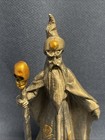 Well Done Pewter Wizard Necromancer With Skull Staff - 3 3 4    - Superb