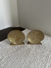 Vintage Brass Nautical Shell Metal Bookends Set Of 2  Coastal Decor 5 In