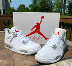 Jordan 4 Retro  white Oreo   Men s Basketball Shoes Mid Top Us Size 7-12