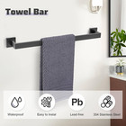 Matte Black Towel Bar Set 5-piece Bathroom Hardware Accessories Set 23 6 Inch Mo
