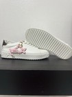 Louis Vuitton Men   s Us 8 White Pink Leather Lace-up Logo Sneakers