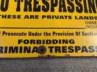 No Trespassing Sign Hunting Posted Private Property On Plywood Rustic Vintage