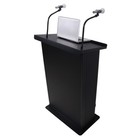 Prox X-maestromedia Bl Black Maestro Media Lectern Podium 2 Gooseneck Mic Stands