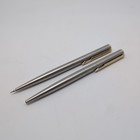 Set Of 2  Vintage Parker Arrow Ball Point Pen   Mechanical Pencil Silver Tone