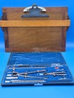 K e Keuffel   Esser Drafting Instrument Set W Vintage Wooden Drafting Board