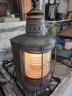 Antique Perko Nautical Marine Ship Lantern Light Clear Glass Globe Electrified 