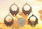  0136 Antiqued Brass Decorative Basket Shape W top Hang Ring - 4 Pcs