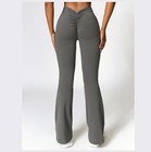 Women V Cut High Waist Stretch Flare Leg Boot Cut Yoga Pants Leggings Gym