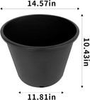 10 Pcs 7 Gallon Black Plastic Plant Nursery Pot Container Grow Flower Garden