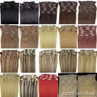 100  Human Hair Extensions Clip In Real Remy Hair Full Head Thick 8pieces120gram