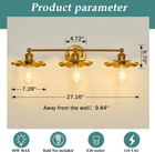 3 Light Vintage Vanity Light Gold Bathroom Light Fixtures Over Mirror 