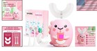 Kids U-shaped Sonic Toothbrush With 4 Dinosaur Brush Heads     5 Modes  Waterproof