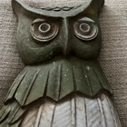Vintage Mid Century Owl Sexton 1969 Metal Green Wall Art Decor Heavy Halloween