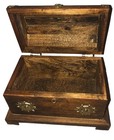 Vintage Treasure Chest Wooden Brass  Nautical Wood Jewelry Trinket Box 6    X 9   