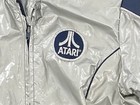 Vintage Swingster Atari Silver Jacket Youth L Usa Made - Moderate To Poor Cond
