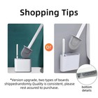 Silicone Toilet Brush Set Flat Head Flexible Wall-mount Bowl Cleaner With Holder