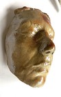 Genuine Plaster Female Death Mask Sculpture Serene Sunset Colored Oddity Art