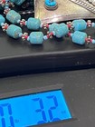 1960 s Vintage Navajo Turquoise silver Bolo Tie   Necklace earrings