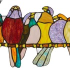 River Of Goods Wire Window Panel Multi Stained Glass Birds Art Hanging Hardware