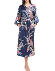 Floral Satin Kimono Robe For Women - Long Bathrobe  Bridesmaid Sleepwear  Weddin