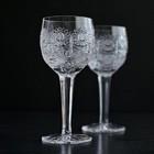 Bohemian Czech 7 Oz  220 Ml  Crystal Wine Glass Hand Cut Queen Lace  Set Of 2