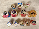 Lot Of 12 Vintage Wood Sewing Thread Spools Bright   Pastel Colors