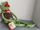 Vtg  Muppets Kermit Frog Plush 24    Eden Toys Jim Henson Plaid Vest Bow Tie W tag