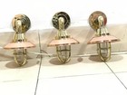 New Nautical Marine Ship Solid Brass Light With Copper Defector Cover 3 Pieces