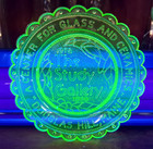 1980 Vaseline Glass Plate pin Tray  The Study Gallery Douglas Hill  Maine