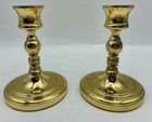 Baldwin Vintage Set Of 2 Solid Brass Candle Holders Usa  4 5 Inch Tall