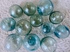 Vintage Hokkaido Glass Fishing Floats Set - 12 Pcs  2 -2 7   blue   Green 