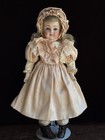 Rare Antique German 18    Early Kestner Square Teeth Bisque Shoulder Head Doll