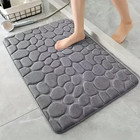 3d Non Slip Bathroom Mat Absorbent Bath Rug Cobblestone Embossed Quick Dry Floor
