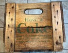 Vtg Rare Drink Coca Cola Green Lettering Wooden Bottle Crate