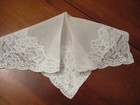 Vintage  White Wedding Chantily  Lace Linen  Hanky Handkerchief 11 