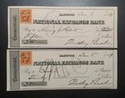 1869 Us Lot Of 10 Old Bank Checks With Revenue Stamps Hartford Connecticut Ct