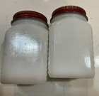 Vintage Milk Glass Salt And Pepper Shakers Dutch Boy And Girl 3 1 8           6-30