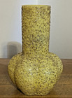 Antique Opaque Custard Art Glass Vase Gold Fritted Textured Art Nouveau 1900 s