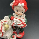 Lefton Christmas Santas Helper Elf Pixie Boy Ceramic Figurine Vintage Japan Mcm