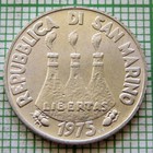 San Marino 1975 2 Lire  Seahorse - Animals Series  Aluminium Unc Km  41