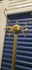 Vintage Italian Solid Brass Coat Rack Hall Tree - Lion Head Paw Feet - Revolving