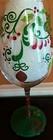 New Noel 9 5  Tall Christmas Holiday Holly Wine Glass Red Green  In Gift Box
