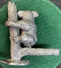 Handcrafted Signed Heavy 3 5    Pewter Figure Koala Bear In Tree
